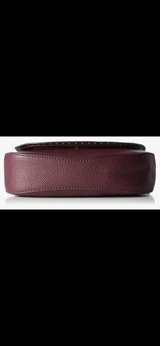 Michael Kors Medium Burgundy Leather Grommet Crossbody Saddle Bag With Wallet - Picture 15 of 17