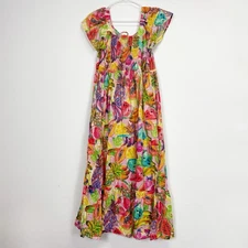 Antthony Dress Womens Large Multicolor Maxi Boho Festival Fruit Pattern