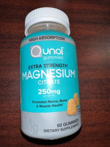 Qunol Magnesium Citrate Extra Strength 250 mg, 60 Gummies 9/2026