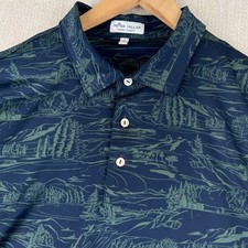 Peter Millar Summer Comfort Fairway Polo Shirt Mens XL Relaxed All Over Print