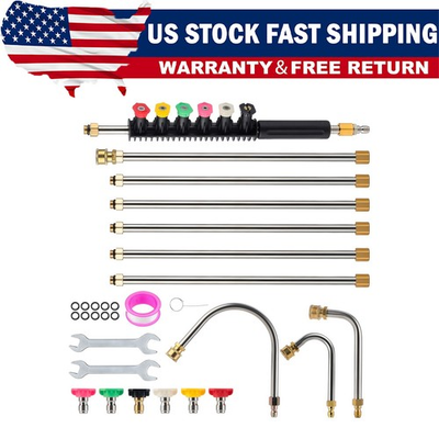 #ad High Pressure Washer Gun with Wrench Gutter Cleaning Tool 4000 psi 9.5FT $29.89