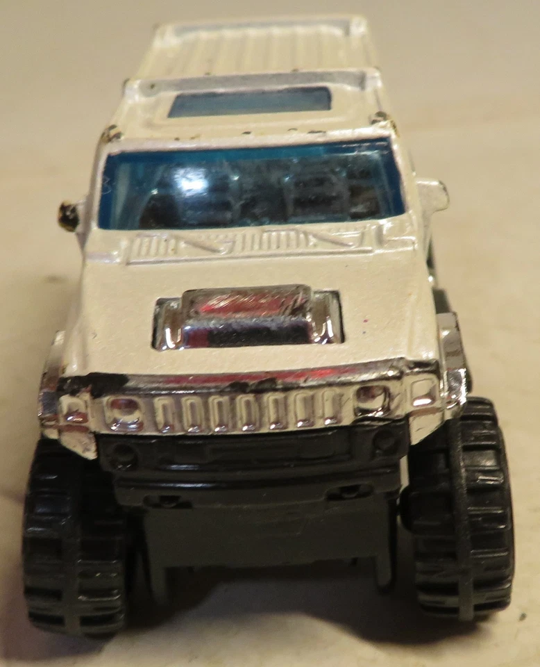 Hot Wheels Hummer White SUV Die Cast Toy 1:64 Scale TM GM Zebra Print Loose Toy - Image 4 of 4
