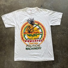 RARE Vintage 90s Bob Marley Reggae Politics T-shirt Single Stitch Size Large
