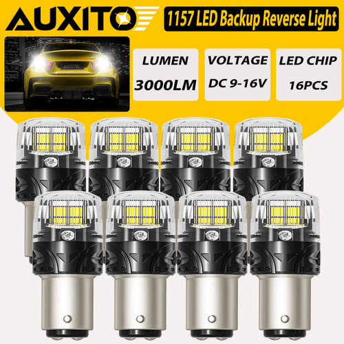 2/4/8x 1157 2057 16-LED 6500K Reverse Backup Brake Tail Stop Parking Light Bulbs - Picture 14 of 14