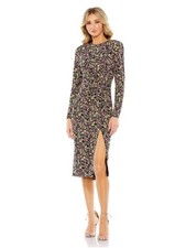 NWT Ieena for Mac Duggal Knot Waist Floral Print Dress - size 2