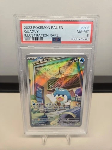 PSA 8 Pokémon Quaxly 206/193 Sv02: Paldea Evolved Illustration Rare Holo