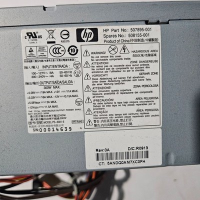 HP 300W Power Supply- PC7036 507895-001 508155-001 Rev A