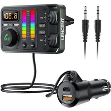 Advanced Bluetooth 5.3 FM Transmitter with Dual USB Charger  Noise Cancellation