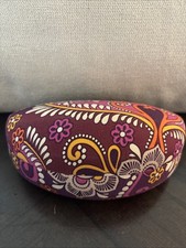 Vera Bradley Hard Clamshell Eyeglass Sunglasses Case Paisley Quilted Dark Pink