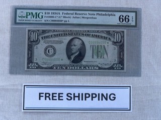 Scarce High Grade 1934A $10 FRN Star PMG 66 EPQ