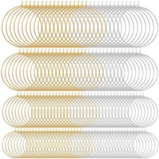 280PCS Earring Beading Hoops, 4 Sizes Gold/Silver Plated Hoop Earring Findings,