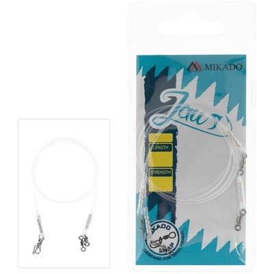 Mikado FLUOROCARBON LEADER - JAWS LIGHT 45cm/8kg - 2 Stck.