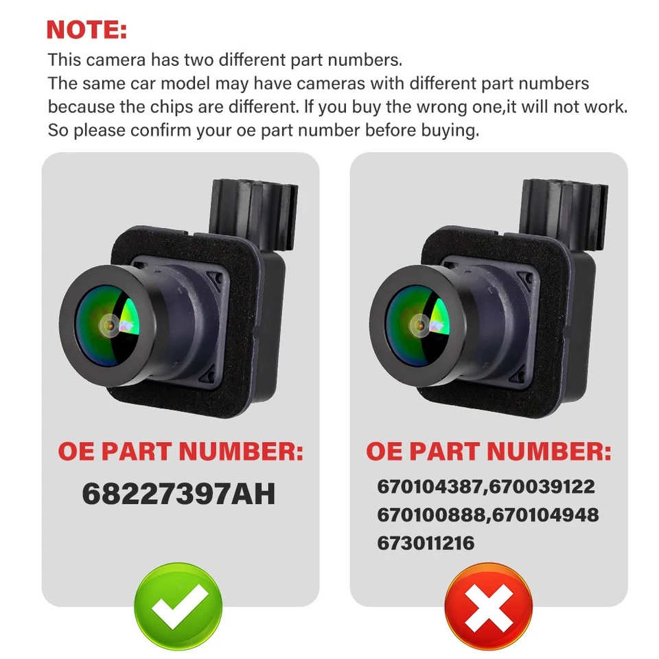 Cámara de visión trasera para Chrysler Voyager Pacifica 2017-24 68227397AH nueva Foto 2 de 4