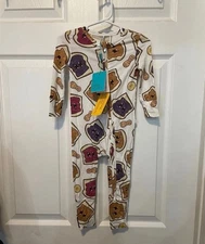 Posh Peanut PB&J Print Zip Romper Size 9-12 Months NWT