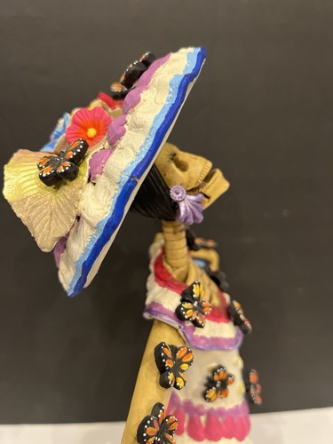 NEW 17" Tall Catrina Mex Dancing 3-D Butterfly Resin Figurine Handcrafted Import - Picture 11 of 24