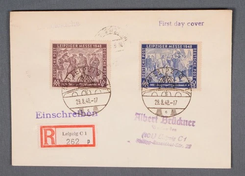 MayfairStamps Germany FDC 1948 Leipzig Fair Dual First Day Cover aaw_56835