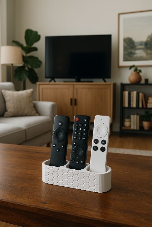 Modern 3 Remote Control Holder Organizer Stand &ndash; TV, AC, Heater Remote Storage