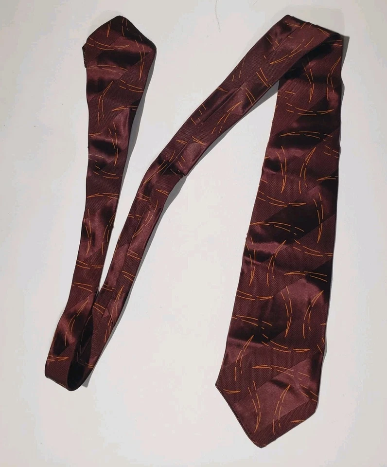 RARA Corbata Ultra De Colección 44.5" 20s 30s 40s Sin Forro Interior Abstracta Hecha a Mano EE. UU. Foto 3 de 4
