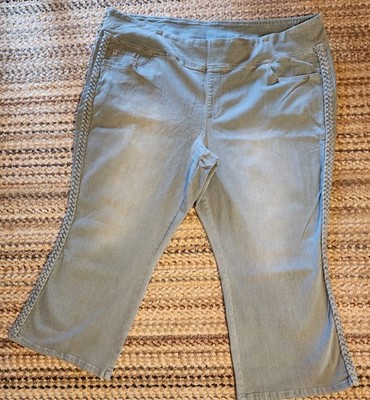 Belle by Kim Gravel Women's 28W Blue Jeans w/Braids Down Sides