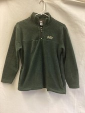 Gap Fleece Jacket Youth Large 10 Green Quarter Zip Pullover Warm Pockets