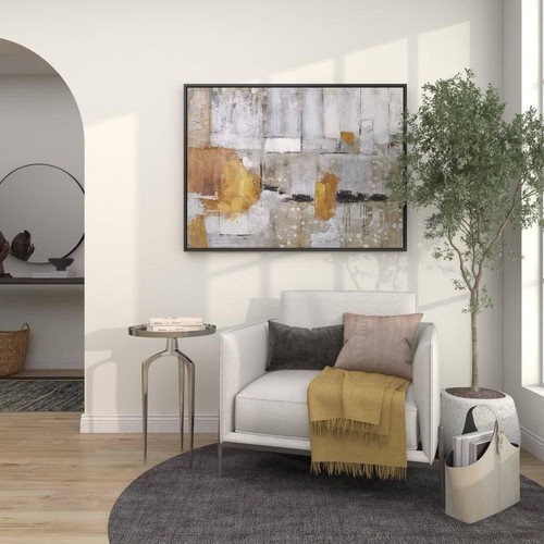Litton Lane 16 in. Silver Tray Inspired Top Large Round Aluminum End Accent with - Picture 10 of 11