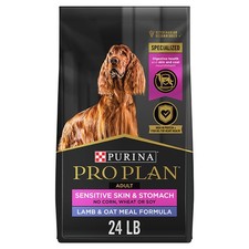 Purina Pro Plan Sensitive Skin & Stomach Lamb & Oat Meal Dry Dog Food, 24-lb bag 2.37 per pound
