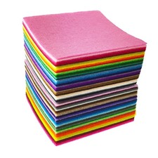 88pcs 4 x 4 inches 10 x 10cm Assorted Color Mini Felt Fabric Sheets Patchwo...