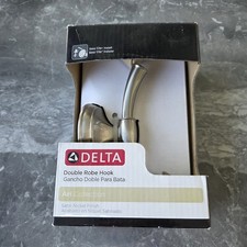 Delta Double Robe Hook Satin Nickel Finish New