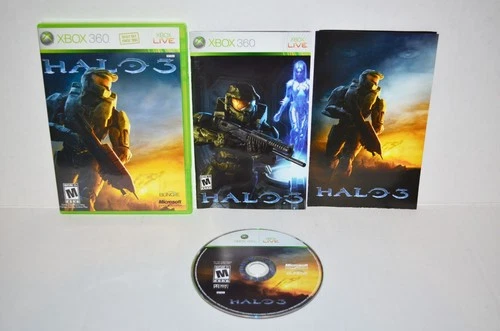 Halo 3 (Microsoft Xbox 360, 2007) III Video Game Black Label CIB Poster NM🔥