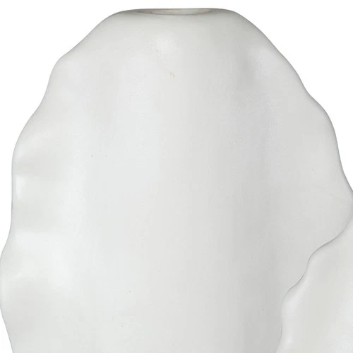 Uttermost Ruffled Matte White Glaze Ceramic Vases Set of 2 - Picture 2 of 3