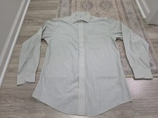 Brooks Brothers 16 34 Blue Yellow Stripe Dress Shirt Long Sleeve Non Iron