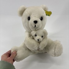 Vintage 1977 Dakin Mama  Baby White Bear 9"