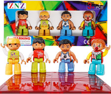 Magnetic People Figures for Kids 4 Pieces Toys Compatible with Magnetic Tiles Ma