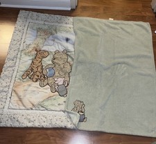 Disney Store Winnie The Pooh - Lot Of 2 Vintage Baby Blankets Cotton Fleece