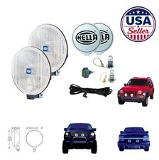 Universal Fog Light Kit 55w Halogen Glass Lens Wiring Harness Switch Relay