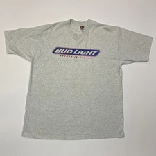 Vintage Bud Light Shirt Mens Size XL Extra Large Gray Brewed in Canada Tee