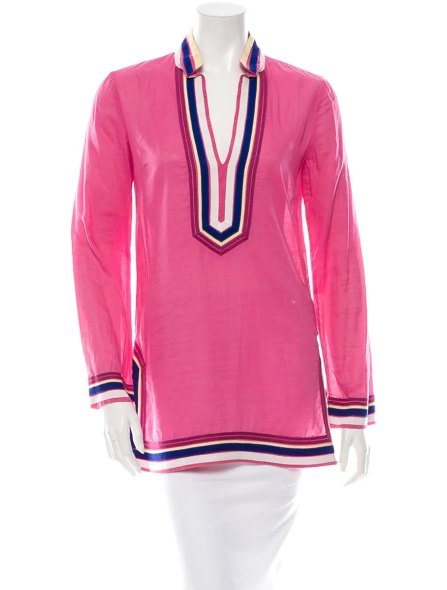 【送料&関税込】Tory Burch Kaftan With V-neck And Pendant Tory Burch | Tops | Brand New With Tags Tory Burch Striped