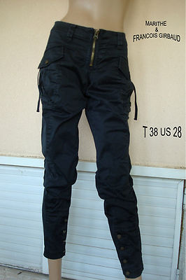 Pantalon Droit Femme Marithé & François Girbaud - Taille 27, Noir, Coton Mélangé - Occasion Très Bon état