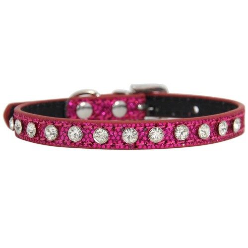 Bling Rhinestone Pet Dog Collar PU Leather Crystal Diamond Puppy Cat Necklace - Picture 13 of 13