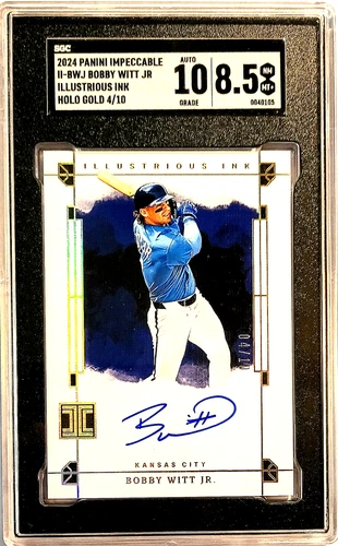 Bobby Witt Jr. Autograph 2024 Panini Impeccable Holo Gold 4/10 SGC 8.5/10 auto