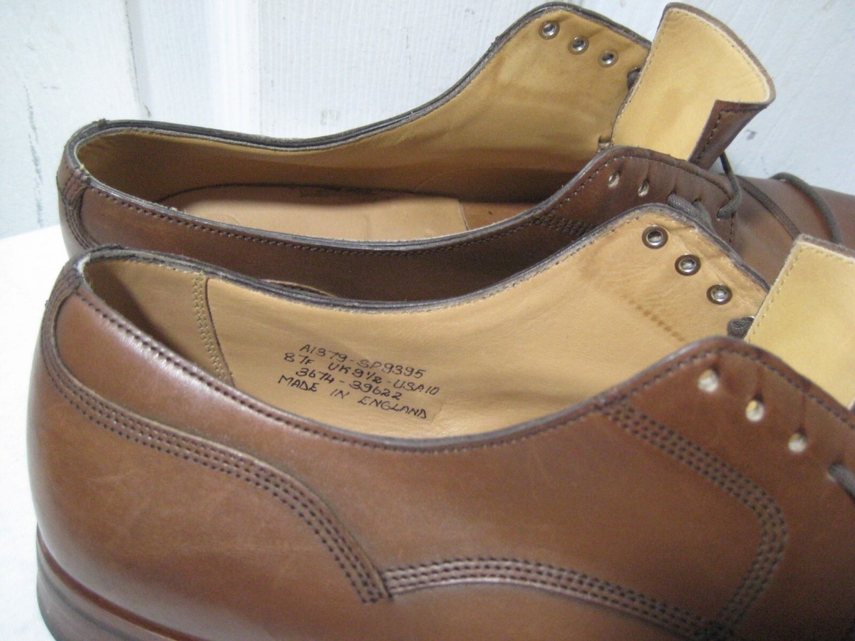 Alfred Sargent Brown Leather Cap Toe Oxford Shoes Size 10