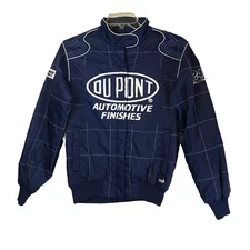 Vtg Chase Authentics Women's Sz Medium Blue Jeff Gordon 24 Dupont Zip Jacket