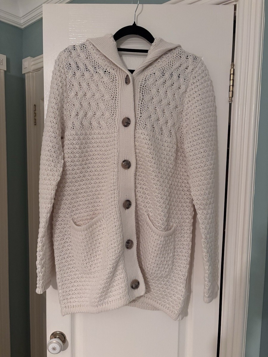 Cotton Traders Longline Hooded Cardigan Cream BNWT RRP £45 UK - Main Image
