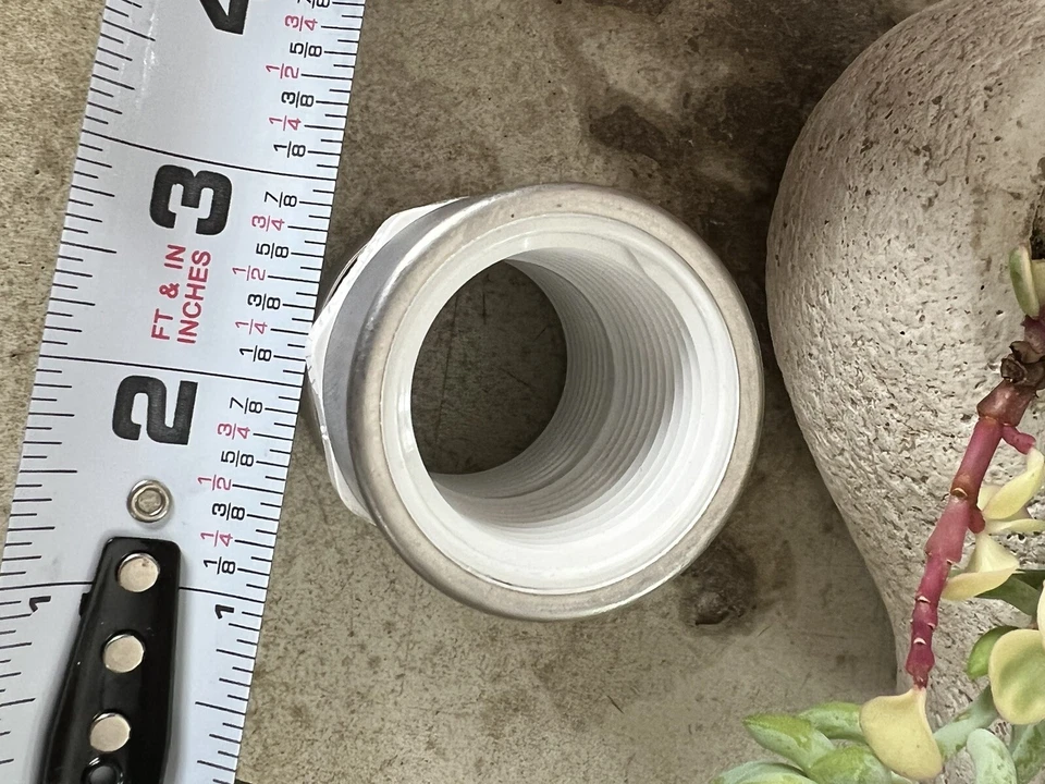 PVC Coupling w Stainless Steel Collar Sch 80 1" FNPT Plumbing Irrigation FXF - Image 2 of 4