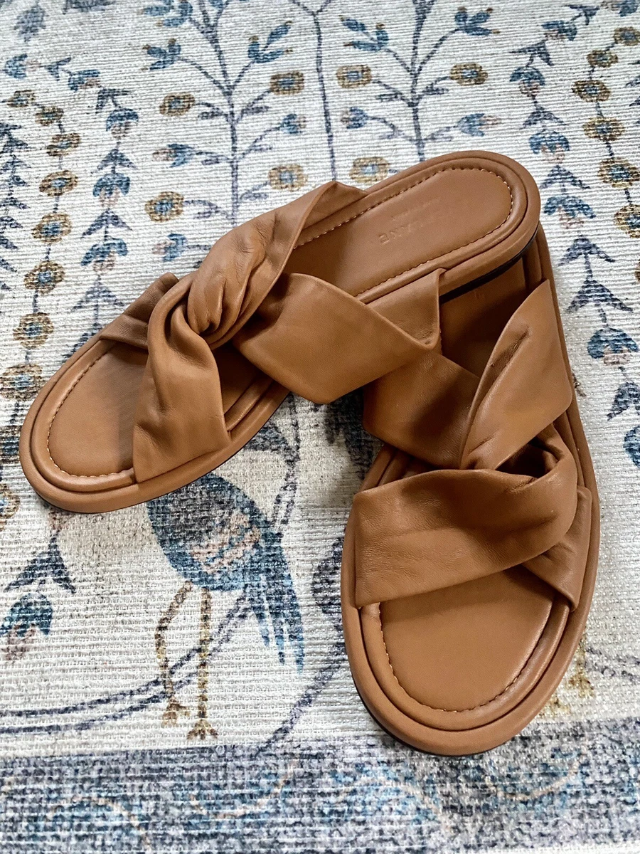 145 Everlane The Day Twist Nappa Leather Slide Sandals Sz 10