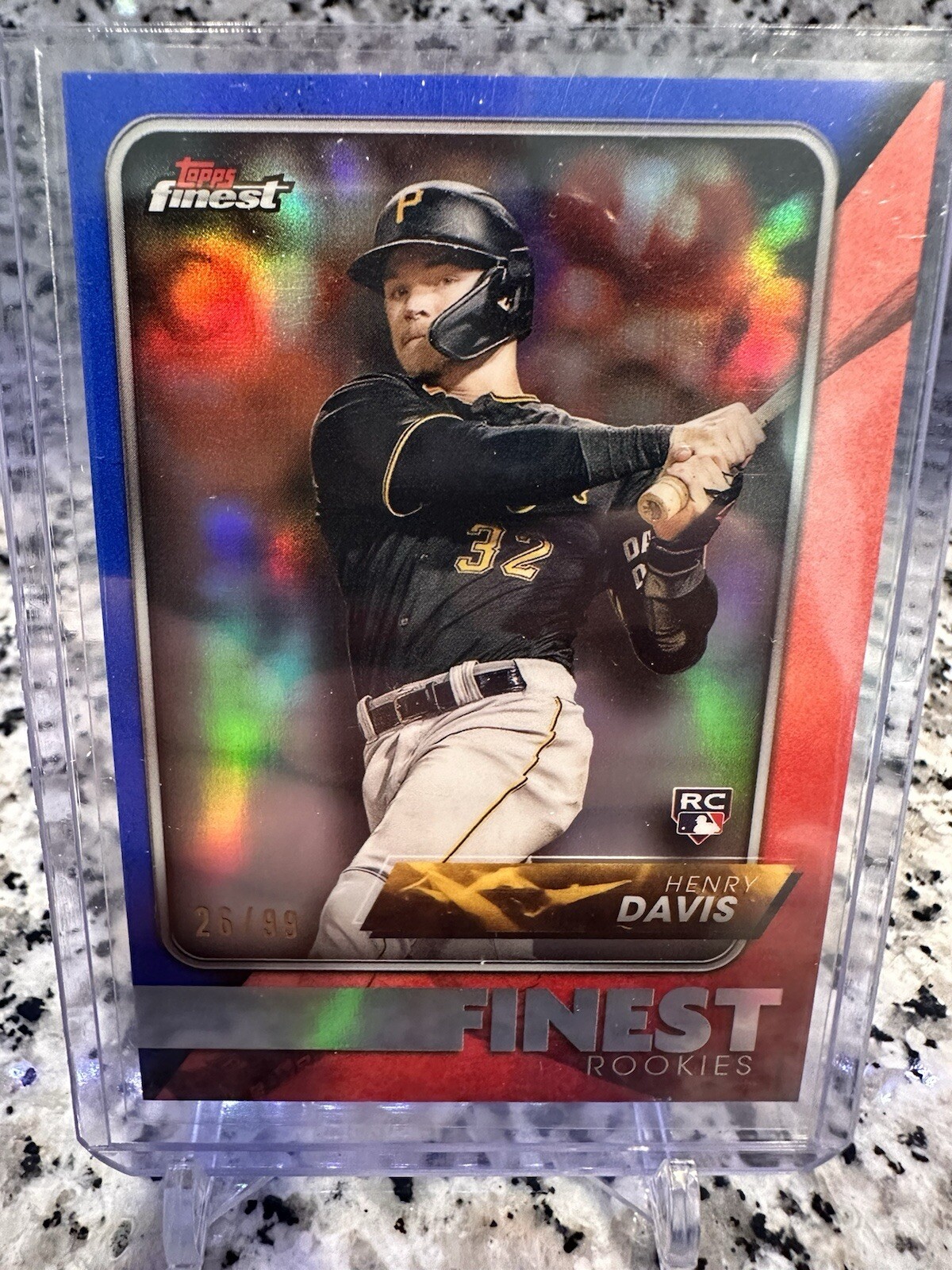 2024 Topps Finest Henry Davis Finest Rookies Auto Blue Refr #26/99