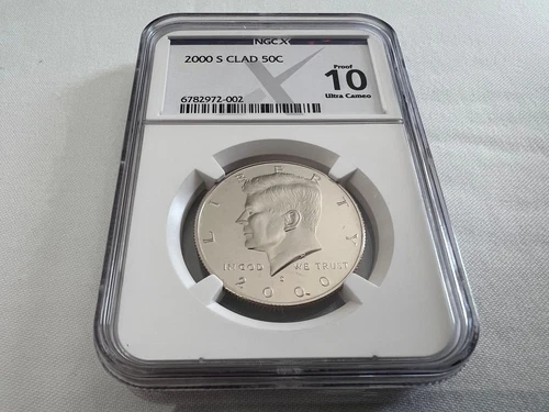 2000-S CLAD KENNEDY HALF DOLLAR  NGC PF70 ULTRA CAMEO (PROOF 10) “TOP POP"