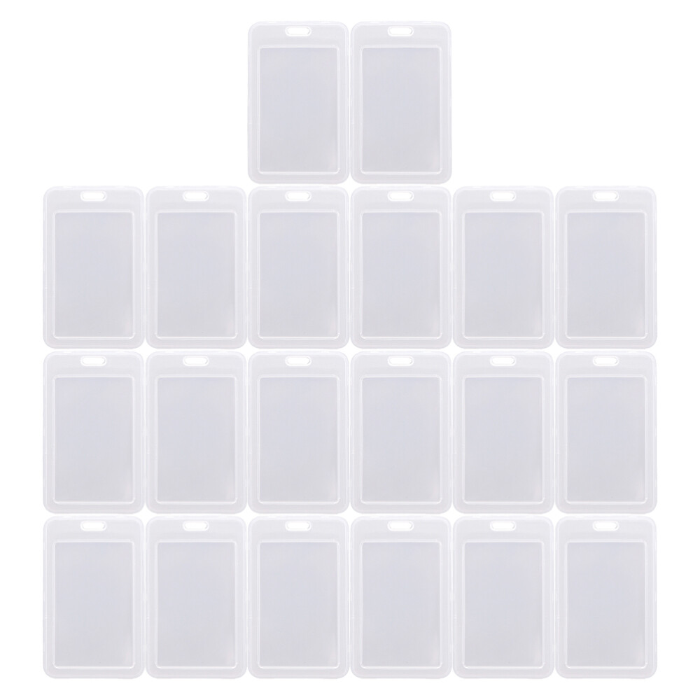 30 Pcs Clear Blank Card Holder Brackets Sleeves for Students School Projects and Organization