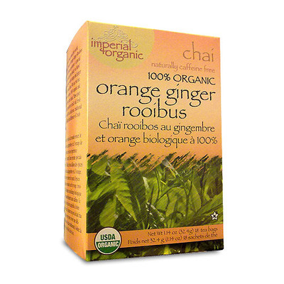 Uncle Lee's Imperial Organic Orange Ginger Rooibus Chai Tea 18 Tea Bags 12 Pack