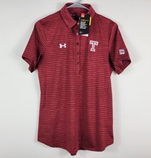 Camisa Polo Temple Owls Under Armor 1884 Rayas Rojas NCAA Mujer Talla S